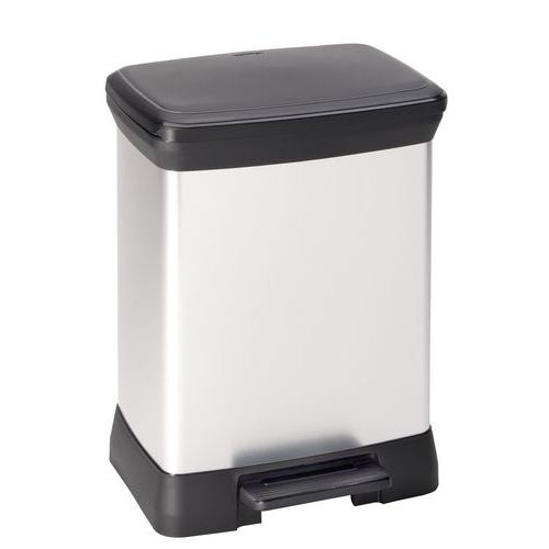 Kosz na śmieci z pedałem Decobin – 30 l - Kosz na śmieci z pedałem Decobin 30 l srebrny/czarny
