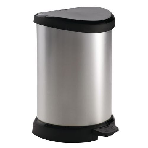 Kosz na śmieci z pedałem Decobin – 5 l – 20 l i 40 l - Kosz na śmieci z pedałem Decobin 20 l srebrny/czarny