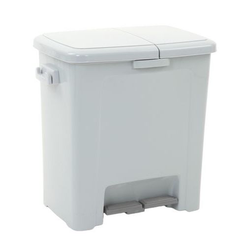 Kosz na śmieci z pedałem podwójny Dustbin 45 l – Vepabins - Kosz na śmieci z pedałem podwójny Dustbin 45 l szary