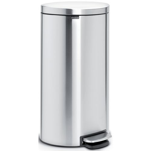Kosz na śmieci z pedałem FlatBack – 30 l i 40 l – Brabantia - Kosz na śmieci z pedałem FlatBack 30 l matowa stal nierdzewna