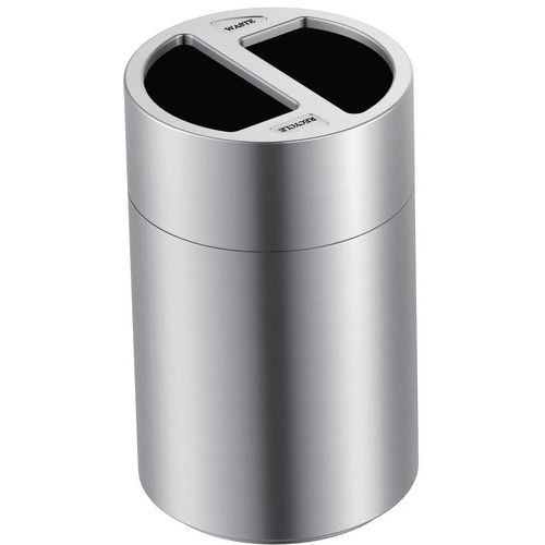 Potrójny pojemnik do segregacji odpadów 2 x 60 l – Vepabins - Potrójny pojemnik do segregacji odpadów 2 x 60 l aluminium