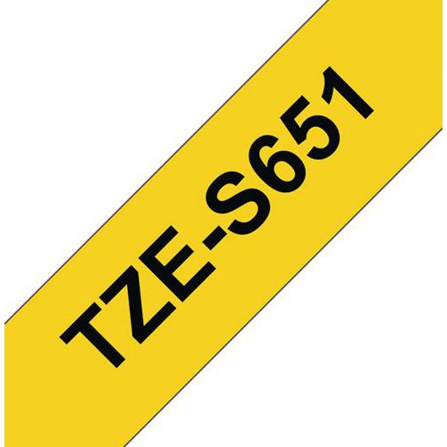 Taśmy klejące Brother TZES 621, TZES 641 i TZES 651 - Taśma klejąca Brother TZES 651 24mm czarno/żółta
