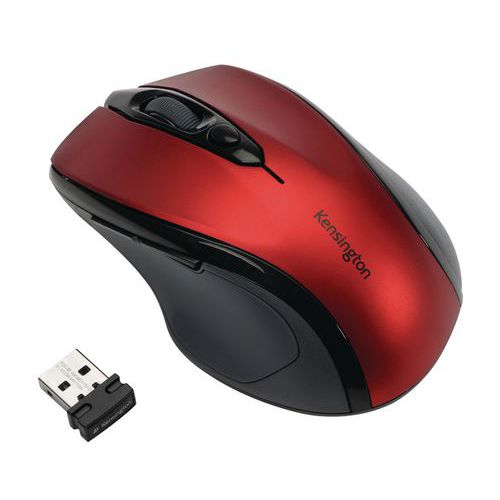 Bezprzewodowa mysz optyczna Kensington Pro Fit średniej wielkości - Kensington Pro Fit, mysz optyczna bezprzewodowa średniej wielkości, czerwona