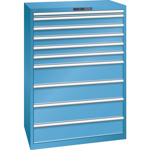 Szafki warsztatowe LISTA z szufladami, nośność 75-200 kg, 1023x725 mm - Szafka warsztatowa LISTA, 10 szuflad, nośność 200 kg, 1023x725 mm, otwieranie 