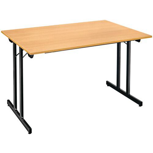 Uniwersalne stoły składane - Wielofunkcyjny stół składany, 140 x 70 cm, buk/czarny
