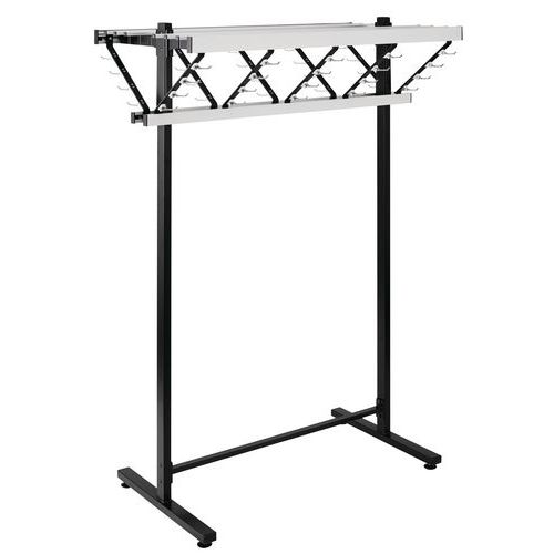 Wieszaki rzędowe z półką - Regał liniowy Gardelux z półką, dwustronny, szerokość 120cm
