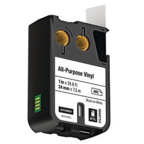 Taśmy winylowe wielofunkcyjne do Dymo XTL - Taśma winylowa wielofunkcyjna do Dymo XTL, 24mm, czarno-biała