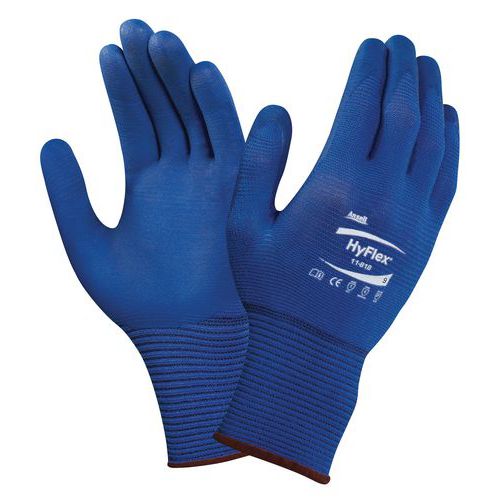Rękawice nylonowe Ansell HyFlex® 11-818 częściowo powlekane nitrylem, 1 para - Rękawice nylonowe Ansell HyFlex® 11-818 częściowo powlekane nitrylem, 1