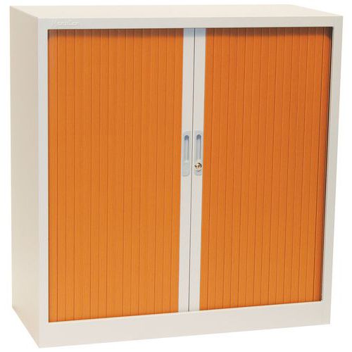 Metalowe szafy aktowe z roletą Manutan Expert, 2 półki, 105 x 100 x 45,7 cm - Metalowa szafa aktowa z roletą Manutan Expert, 2 półki, 105 x 100 x 45,7