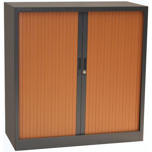 Metalowe szafy aktowe z roletą Manutan Expert, 2 półki, 105 x 100 x 45,7 cm - Metalowa szafa aktowa z roletą Manutan Expert, 2 półki, 105 x 100 x 45,7