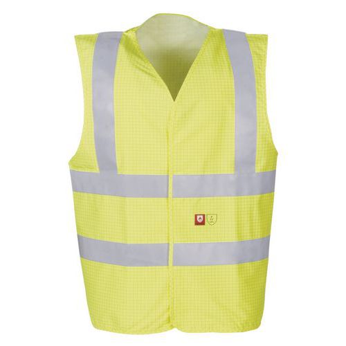 Kamizelka odblaskowa HELLISSAN - Ognioodporna/antystatyczna kamizelka HV XL żółta.