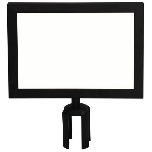 Tablice informacyjne do odgradzania słupków, 5 m, czarne -  Manutan Expert - Tablica informacyjna do odgradzania słupków, 5 m, czarna, pozioma - Manut