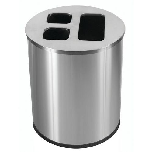 Kosze na odpady sortowane - Kosz na odpady sortowane, 40 l, stal nierdzewna