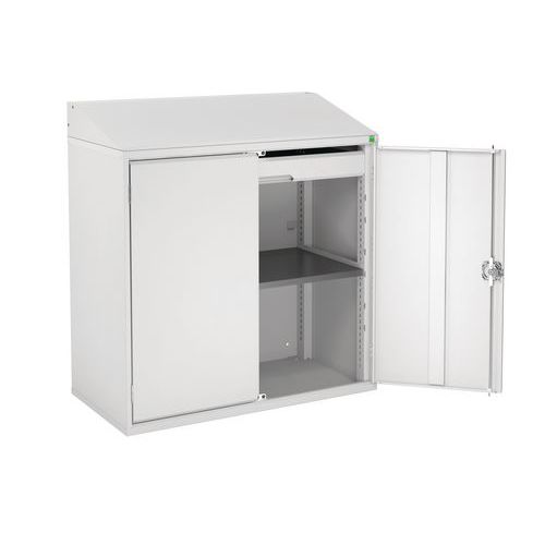 Szafka ze skośnym biurkiem Bott, 113 x 105 x 55 cm - Szafka ze skośnym biurkiem Bott, 113 x 105 x 55 cm, szaro-szara