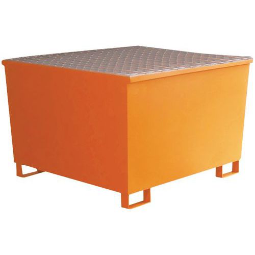 Stalowe wanny wychwytowe Manutan Expert pod kontener IBC - Stalowa wanna ociekowa Manutan Expert pod kontener IBC, pomarańczowa