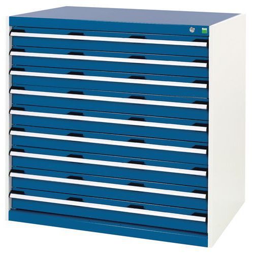 Szafy warsztatowe z szufladami Bott SL-107, wysokość 100 cm - Szafka warsztatowa z szufladami Bott SL-107, wysokość 100 cm, 9 szuflad