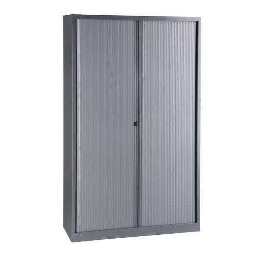 Szare szafki z żaluzjami bez półek - Szafka z roletą bez półki, wysokość całkowita: 195 cm, szerokość całkowita: 120 cm