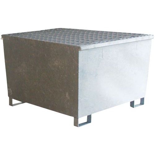 Stalowe wanny wychwytowe Manutan Expert pod kontener IBC - Stalowa wanna ociekowa Manutan Expert pod kontener IBC, szara