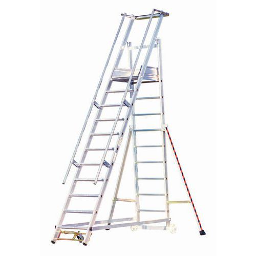 Mobilne podesty aluminiowe Tubesca-Comabi - Mobilny podest aluminiowy Tubesca-Comabi, 8 stopni