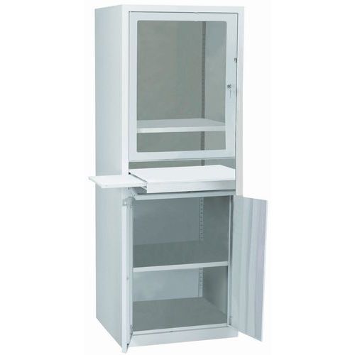 Szafy warsztatowe na PC Sofame, 170 x 66 x 55 cm - Szafa warsztatowa na PC Sofame, 170 x 66 x 55 cm, szara