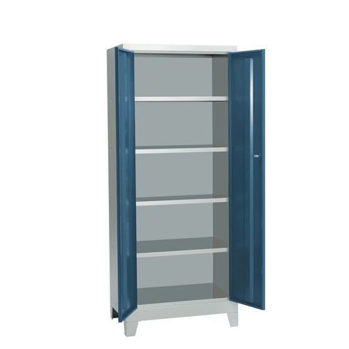 Metalowa szafa warsztatowa Vinco, 4 półki, na nóżkach, 198 x 800 x 53 cm - Metalowa szafa warsztatowa Vinco, 4 półki, na nóżkach, 198 x 800 x 53 cm, s