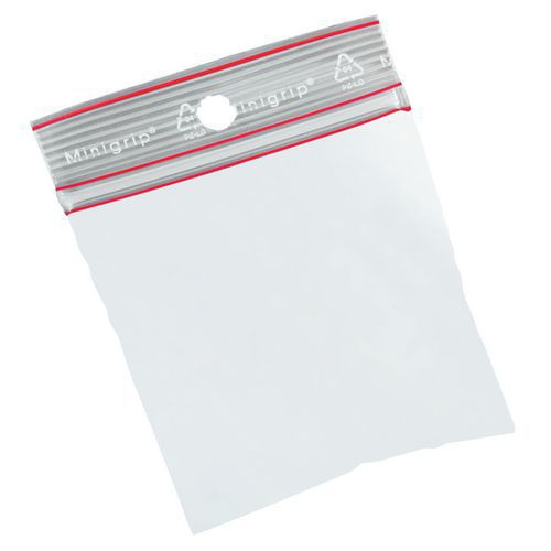 Torebki do szybkiego zawiązania Minigrip, 100 mic - Torba do szybkiego zawiązania Minigrip, 100 mikrofonów, 70 x 80 mm