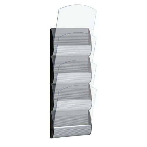 Wiszący uchwyt na broszury Paperflow Integral, 4 przegródki - Wiszący uchwyt na broszury Paperflow Integral, 4 przegródki, A5