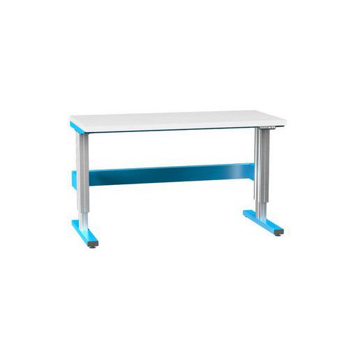 Stoły ERGO regulowane elektrycznie, 1500 x 700 x 770 (1170) mm, LAMINO - Stół ERGO regulowany elektrycznie, 1500 x 700 x 770 (1170) mm, LAMINO, niebie