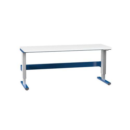 Stoły warsztatowe Ergo Lamino z regulacją wysokości, 200 x 70 cm - Stół warsztatowy Ergo Lamino z regulacją wysokości, 200 x 70 cm, ciemnoniebieski