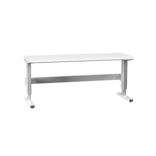 Stoły warsztatowe Ergo Lamino z regulacją wysokości, 200 x 70 cm - Stół warsztatowy Ergo Lamino z regulacją wysokości, 200 x 70 cm, szary