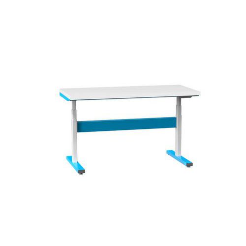 Stoły ERGO regulowane elektrycznie, 1500 x 700 x 660 (1100) mm, LAMINO - Stół ERGO regulowany elektrycznie, 1500 x 700 x 660 (1100) mm, LAMINO, niebie