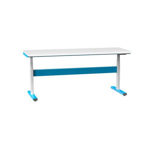 Stoły ERGO regulowane elektrycznie, 2000 x 700 x 660 (1100) mm, LAMINO - Stół ERGO regulowany elektrycznie, 2000 x 700 x 660 (1100) mm, LAMINO, niebie