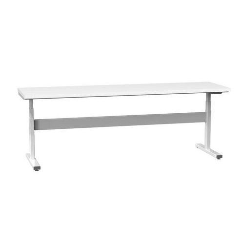 Stoły ERGO regulowane elektrycznie, 2500 x 700 x 660 (1100) mm, LAMINO - Stół ERGO regulowany elektrycznie, 2500 x 700 x 660 (1100) mm, LAMINO, szary