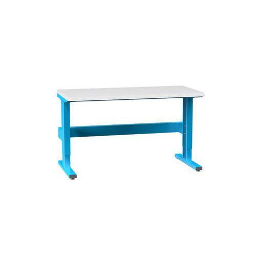 Stoły ERGO z regulacją skokową, 1500 x 700 x 770 (1170) mm, LAMINO - Stół ERGO regulowany skokowo, 1500 x 700 x 770 (1170) mm, LAMINO, niebieski