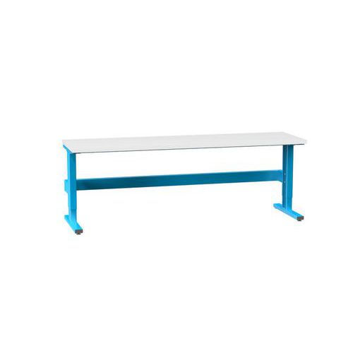 Stoły ERGO regulowane skokowo, 2500 x 700 x 770 (1170) mm, LAMINO - Stół ERGO regulowany skokowo, 2500 x 700 x 770 (1170) mm, LAMINO, niebieski