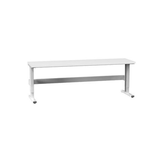 Stoły ERGO regulowane skokowo, 2500 x 700 x 770 (1170) mm, LAMINO - Stół ERGO regulowany skokowo, 2500 x 700 x 770 (1170) mm, LAMINO, szary