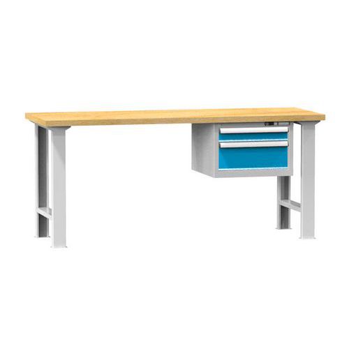 Stoły warsztatowe KOMBI BB4715, 1500 x 700 x 880 mm, BUK - Stół warsztatowy KOMBI BB4715, 1500 x 700 x 880 mm, BUK, szaro-niebieski