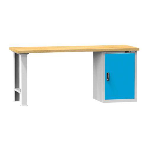 Stoły warsztatowe KOMBI CB4825, 2500 x 800 x 880 mm, BUK - Stół warsztatowy KOMBI CB4825, 2500 x 800 x 880 mm, BUK, szaro-niebieski