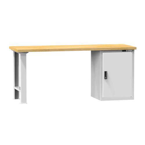 Stoły warsztatowe KOMBI CM4825, 2500 x 800 x 880 mm, MULTIPLEX - Stół warsztatowy KOMBI CM4825, 2500 x 800 x 880 mm, MULTIPLEX, szaro-szary
