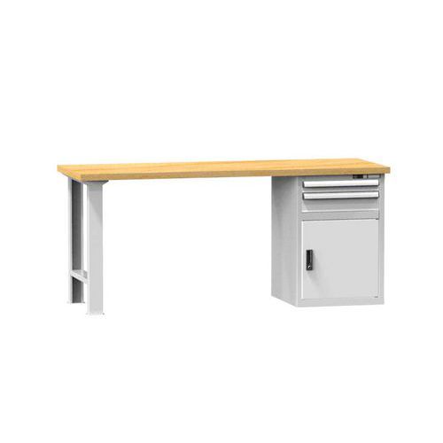 Stoły warsztatowe KOMBI DB4715, 1500 x 700 x 880 mm, BUK - Stół warsztatowy KOMBI DB4715, 1500 x 700 x 880 mm, BUK, szaro-szary