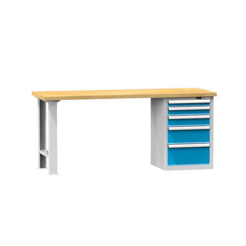 Stoły warsztatowe KOMBI HM4815, 1500 x 800 x 880 mm, MULTIPLEX - Stół warsztatowy KOMBI HM4815, 1500 x 800 x 880 mm, MULTIPLEX, szaro-niebieski