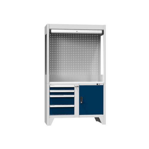 Stanowisko inspekcyjne, 1200 x 800 x 2030 mm - Stanowisko inspekcyjne, 1200 x 800 x 2030 mm, szaro-ciemnoniebieski