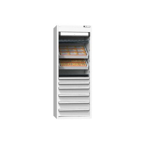 Szafki NC z roletą 36x27D z wyposażeniem, wariant 12 - Szafka NC z roletą 36x27D z osprzętem, wer. 12, szaro-szara
