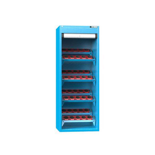 Szafki NC z roletą 36x27D z wyposażeniem, wariant 4 - Szafka NC z roletą 36x27D z osprzętem, var. 4, niebieska