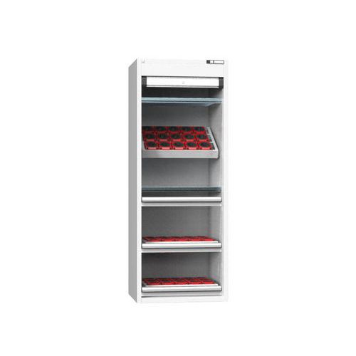 Szafki NC z roletą 36x27D z wyposażeniem, wariant 6 - Szafka NC z roletą 36x27D z osprzętem, wariant 6, szaro-szara
