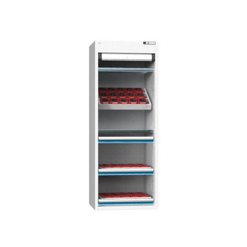 Szafki NC z roletą 36x27D z wyposażeniem, wariant 8 - Szafka NC z roletą 36x27D z osprzętem, var. 8, szaro-niebieska