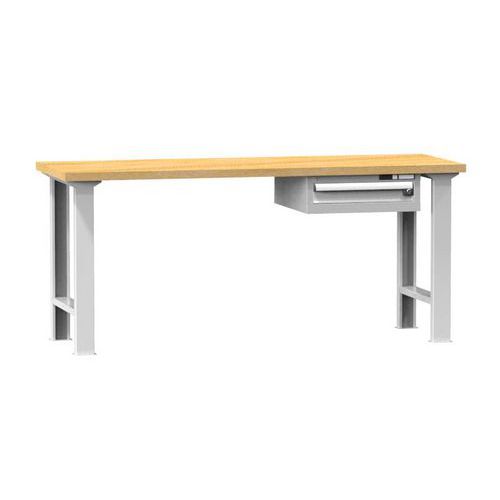 Stoły warsztatowe KOMBI PM4825, 2500 x 800 x 880 mm, MULTIPLEX - Stół warsztatowy KOMBI PM4825, 2500 x 800 x 880 mm, MULTIPLEX, szaro-szary
