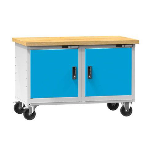 Mobilne stoły warsztatowe PPS-4M, 1200 x 700 x 810 mm, MULTIPLEX - Mobilny stół warsztatowy PPS-4M, 1200 x 700 x 810 mm, MULTIPLEX, szaro-niebieski