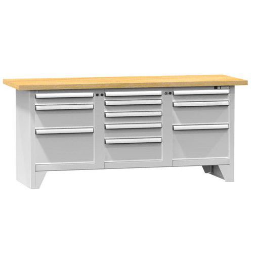 Stoły warsztatowe modułowe PS2-6M, 2000 x 700 x 880 mm, MULTIPLEX - Stół warsztatowy modułowy PS2-6M, 2000 x 700 x 880 mm, MULTIPLEX, szaro-szary