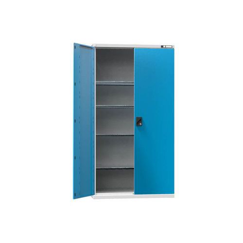 Metalowe szafy warsztatowe SK1, 1950 x 1044 x 625 mm, 4 półki, szare - Metalowa szafka warsztatowa SK1, 1950 x 1044 x 625 mm, 4 półki, szaro-niebieska